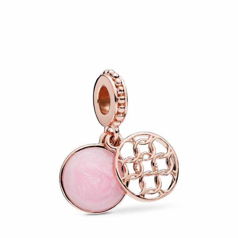 Pandora Rose™ Pattern Of Love Dangle Charm - Pandora Rose/Enamel/Pink - Canada | VW6477DP